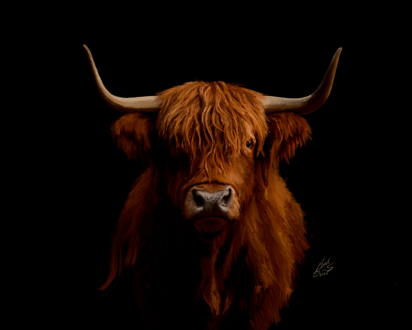 Highland Cow Wall Art: Rustic Farmhouse Animal Print