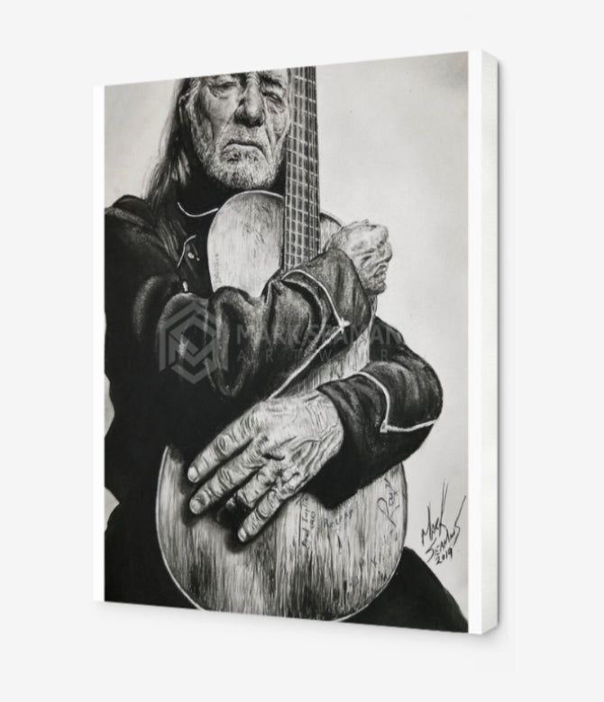 Willie Nelson Charcoal Portrait