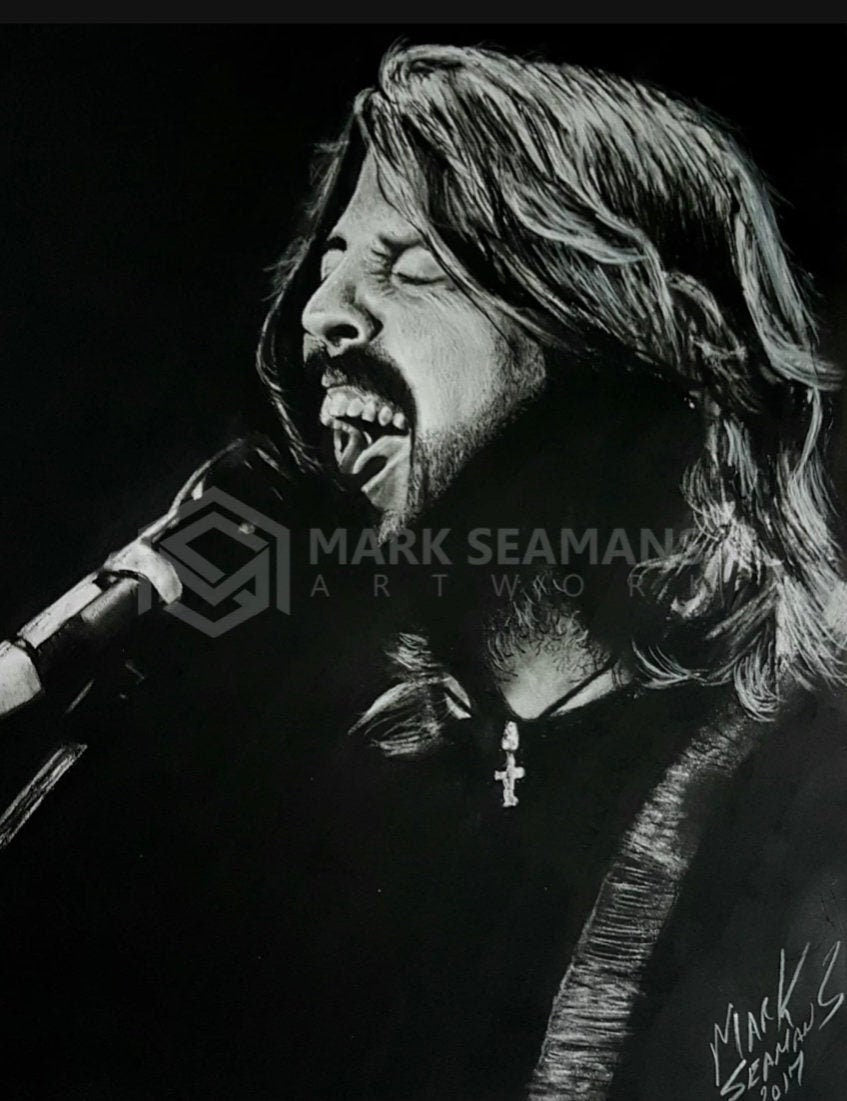 Dave Grohl Charcoal Portrait