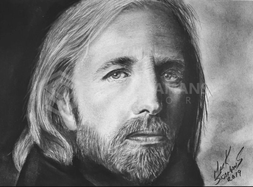 Tom Petty Charcoal Portrait