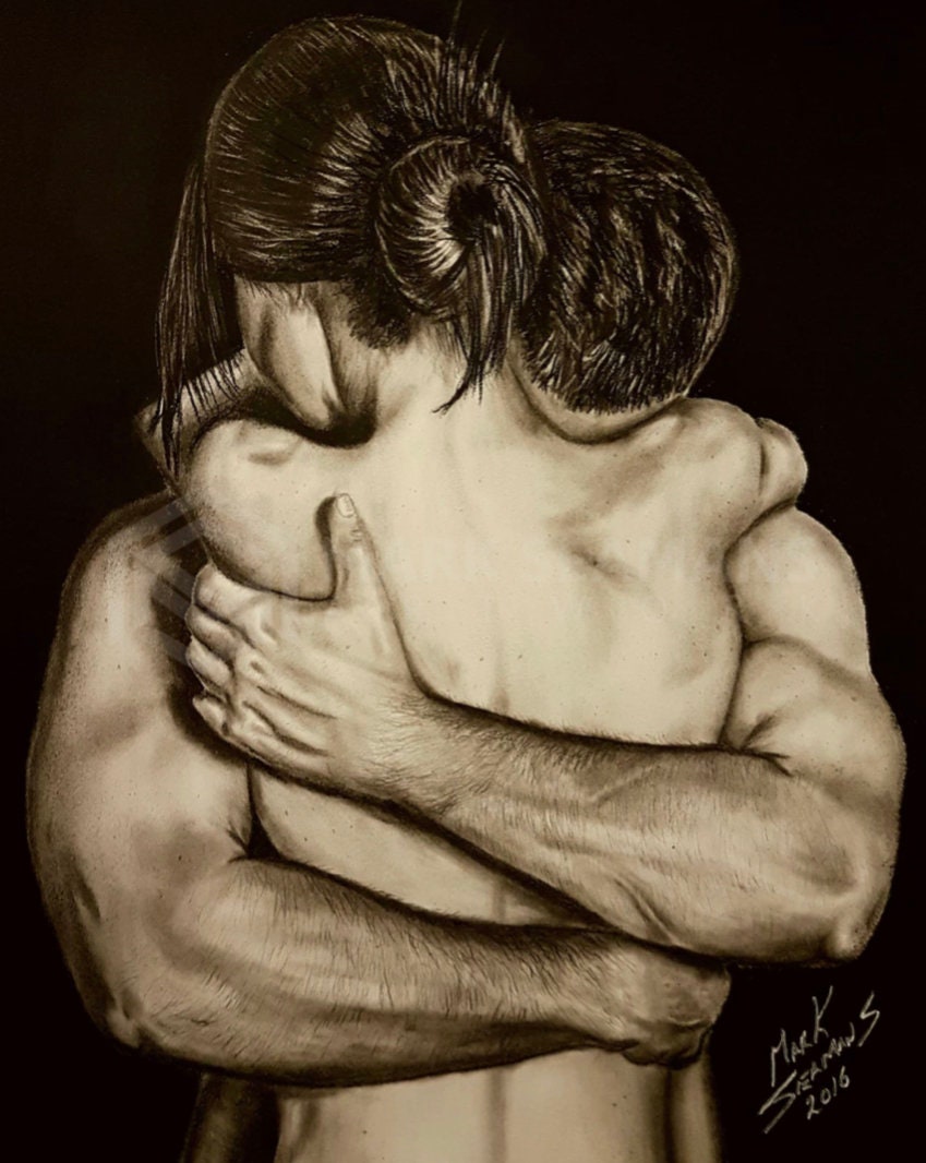 Embrace Charcoal Portrait