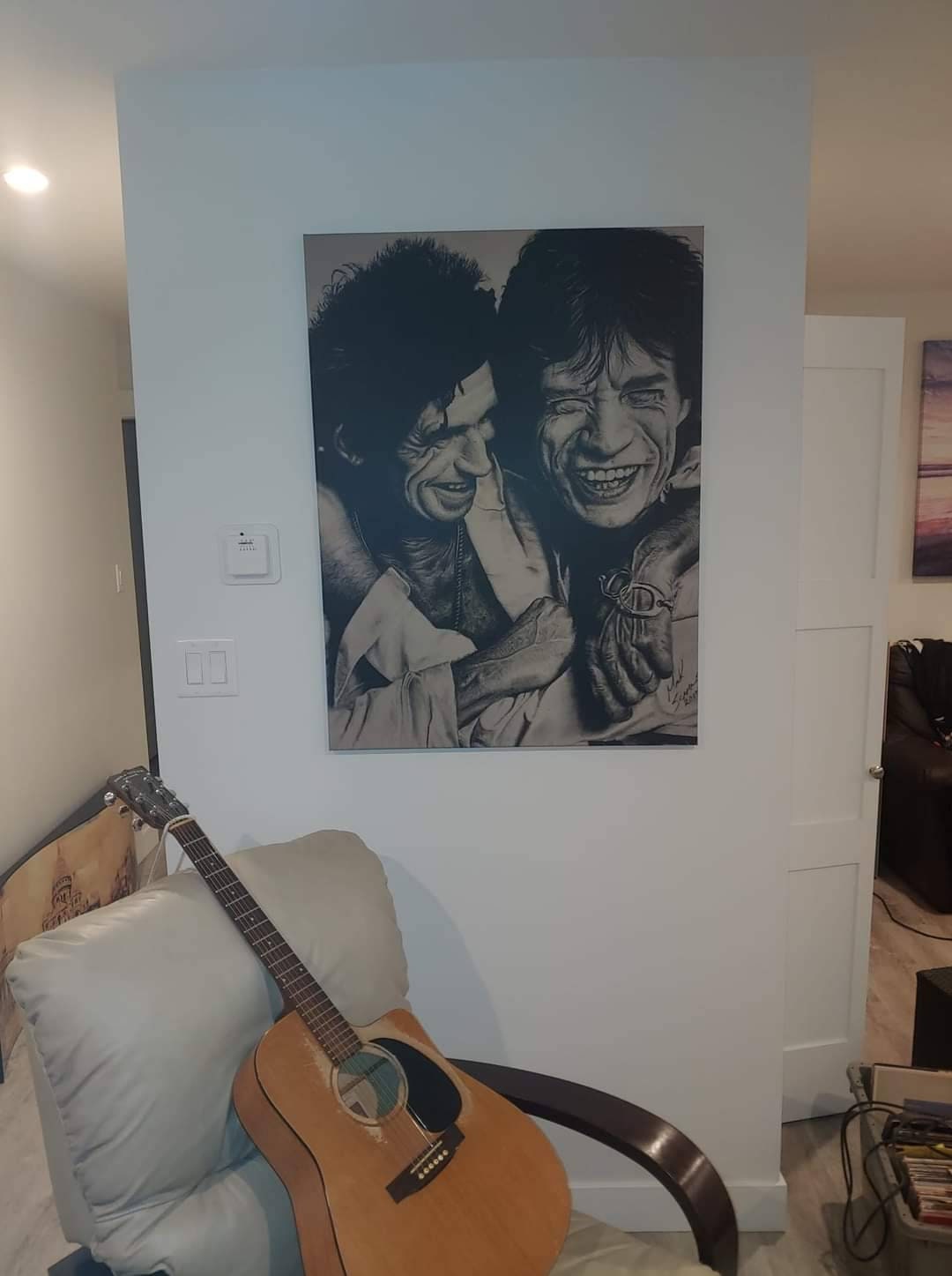Mick and Keith Charcoal Portrait