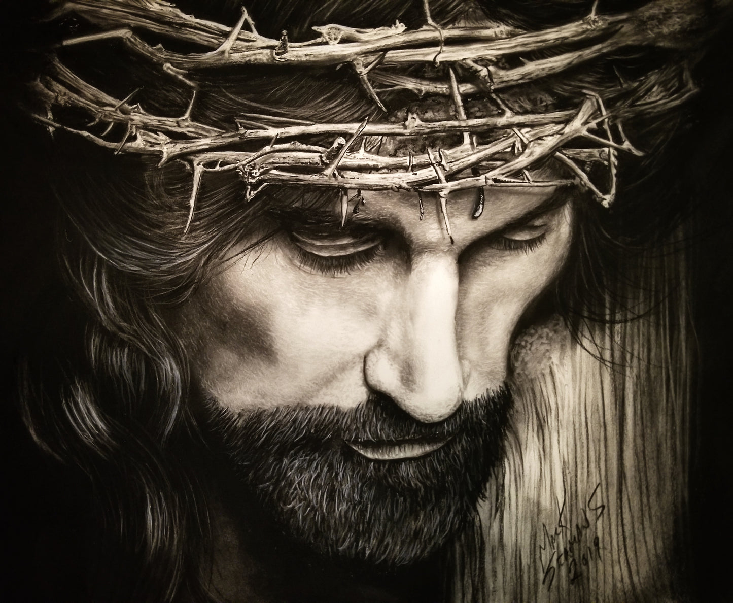 Jesus Christ in Charcoal