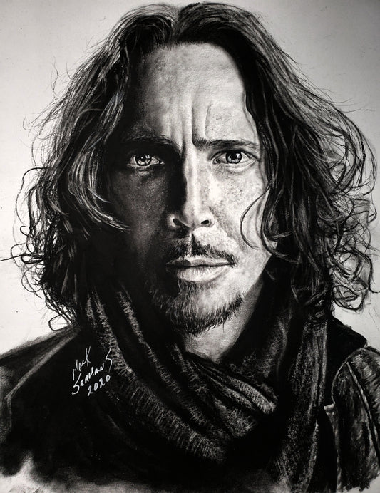 Chris Cornell Charcoal Portrait