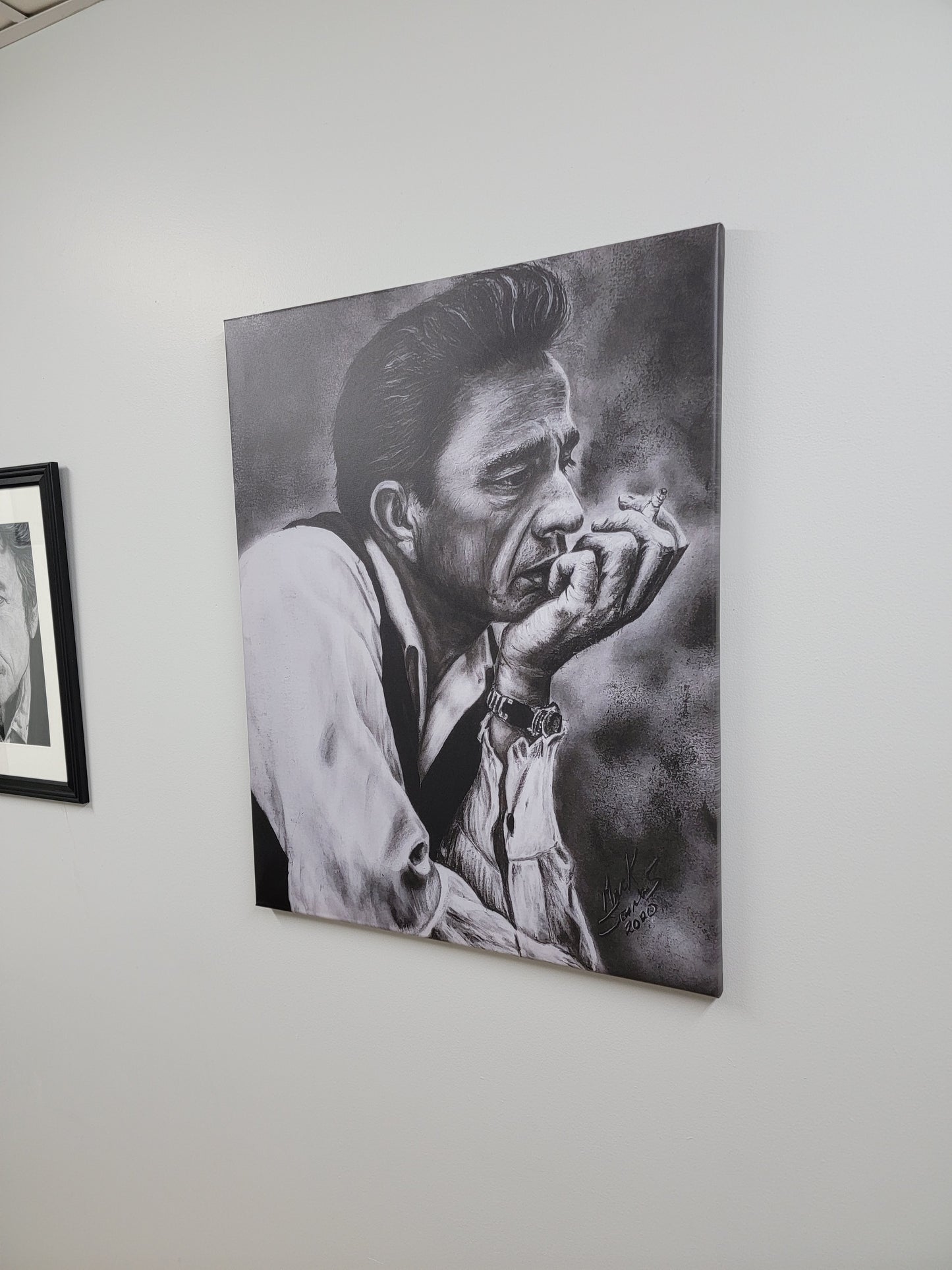 Johnny Cash Charcoal Portrait