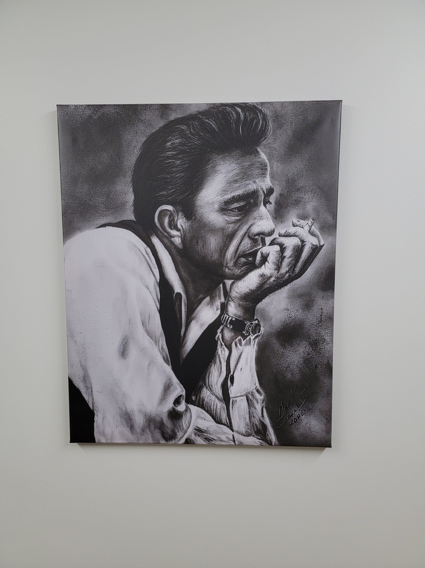Johnny Cash Charcoal Portrait