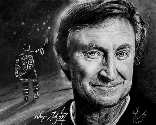 Wayne Gretzky Charcoal Portrait