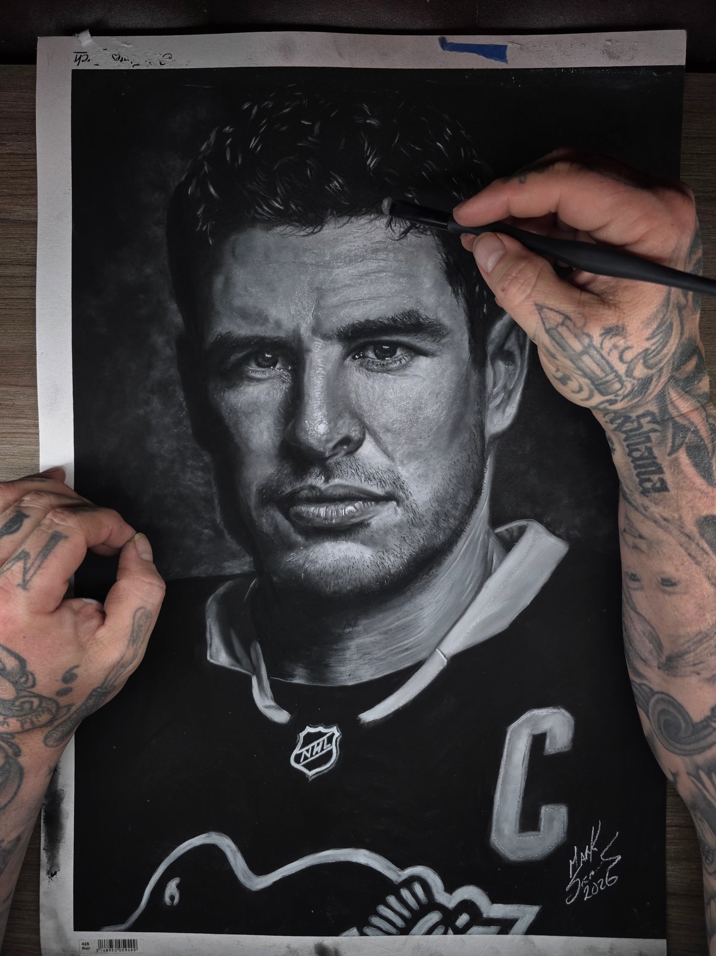 Sidney Crosby white Charcoal