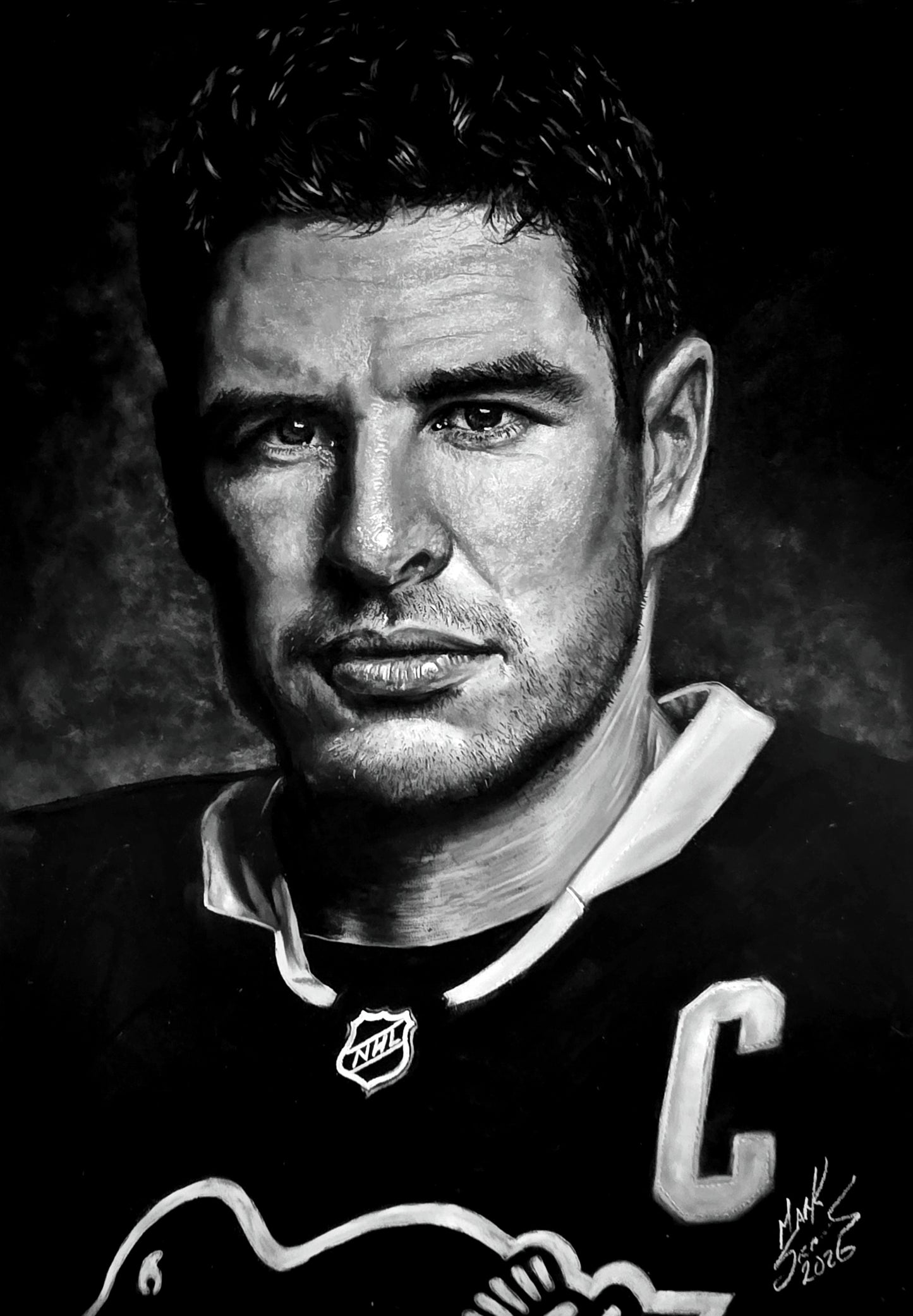 Sidney Crosby white Charcoal