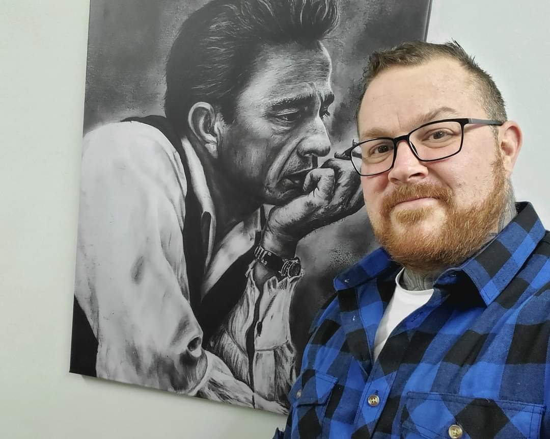 Johnny Cash Charcoal Portrait