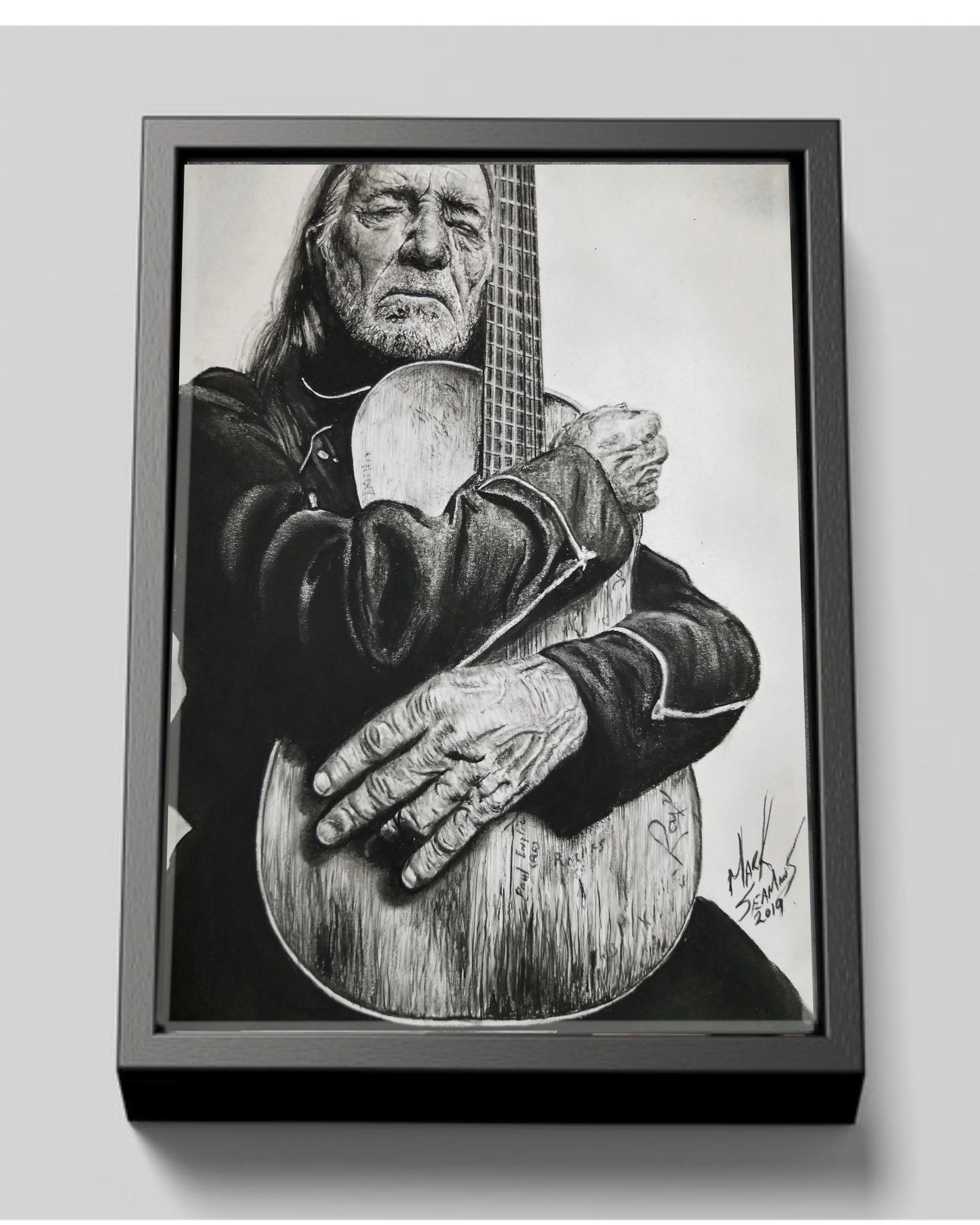 Willie Nelson Charcoal Portrait