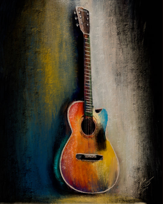 Guitar Art Print: Vivid Musical Instrument Wall Decor