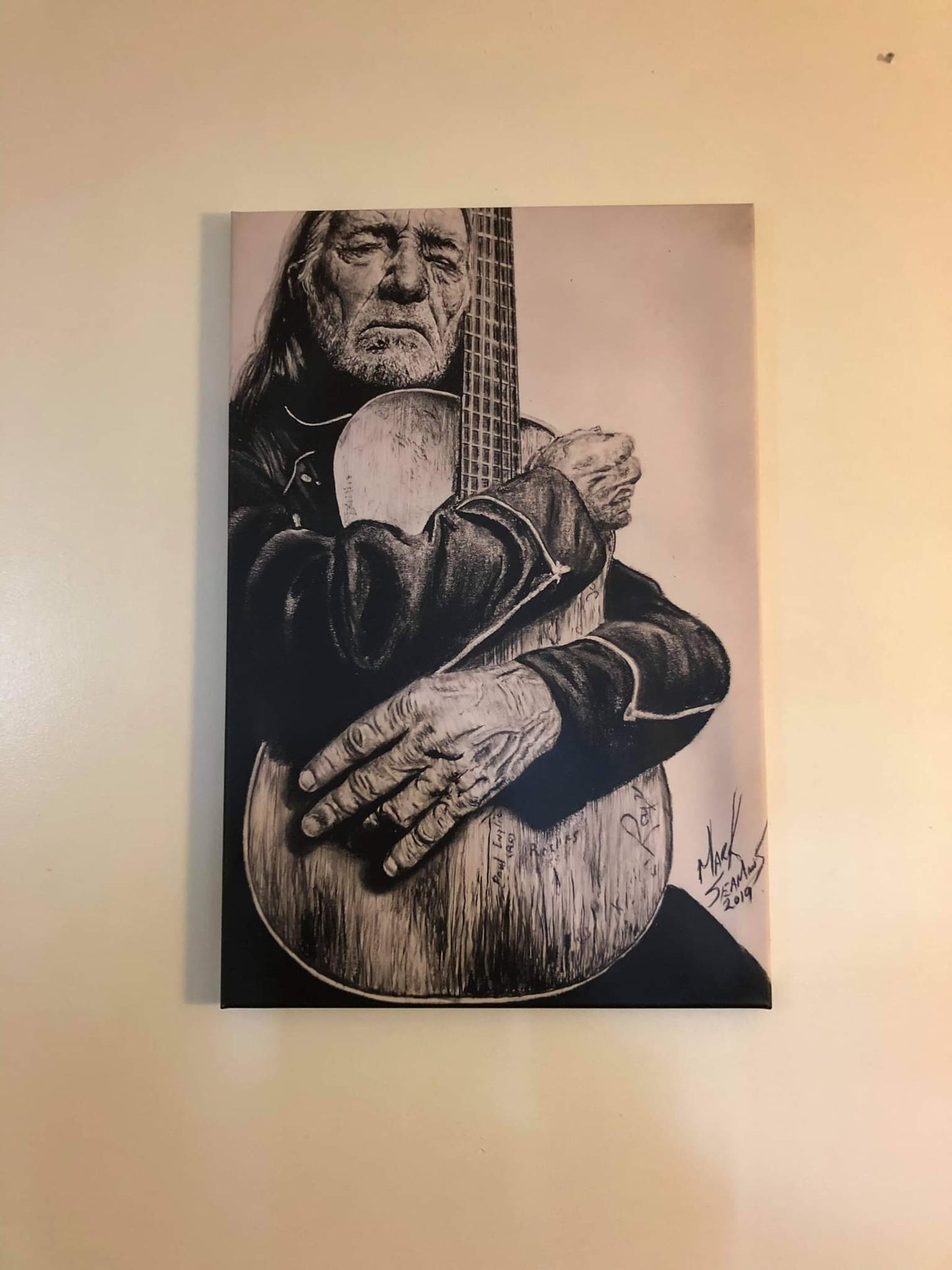 Willie Nelson Charcoal Portrait