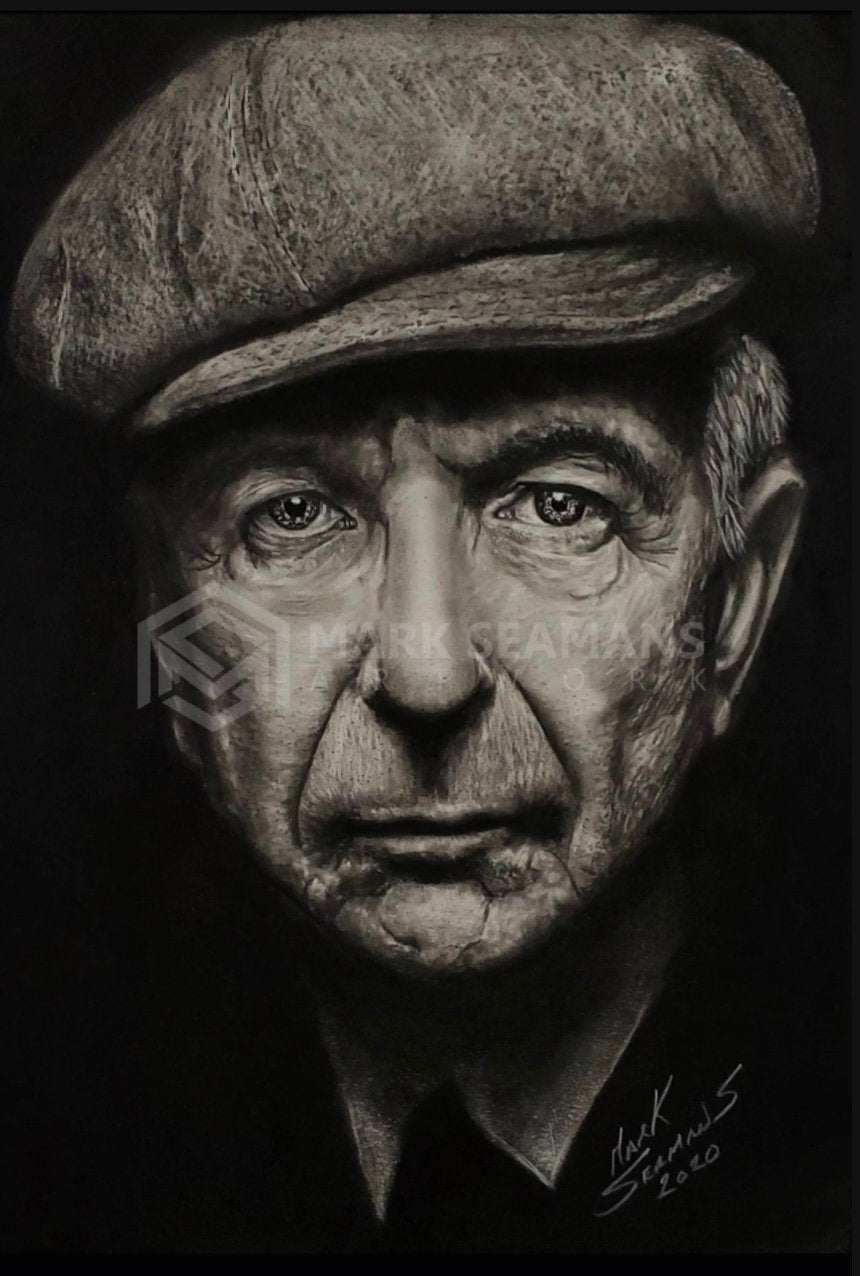 Leonard Cohen Charcoal Portrait