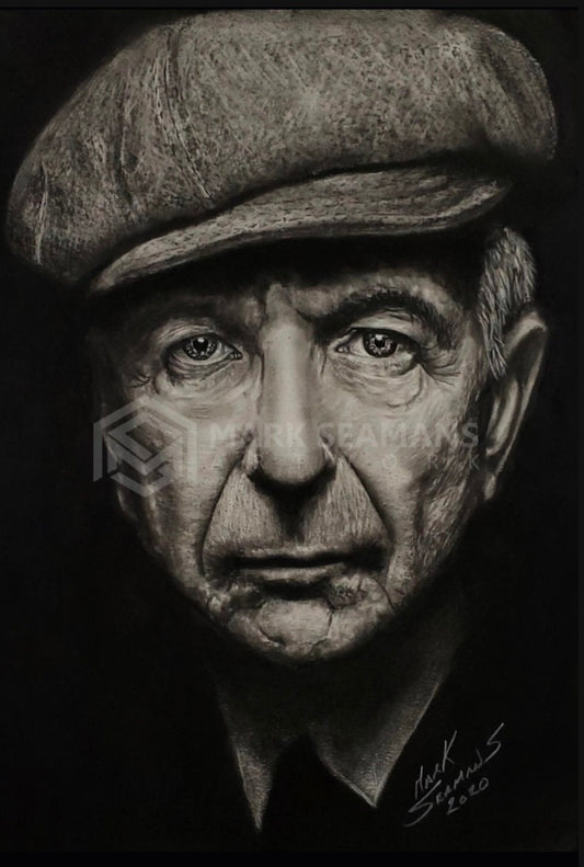 Leonard Cohen Charcoal Portrait