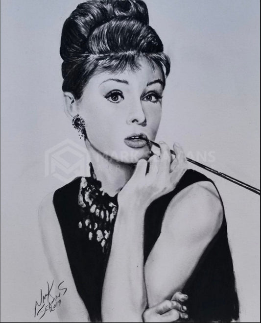 Audrey Hepburn Charcoal Portrait