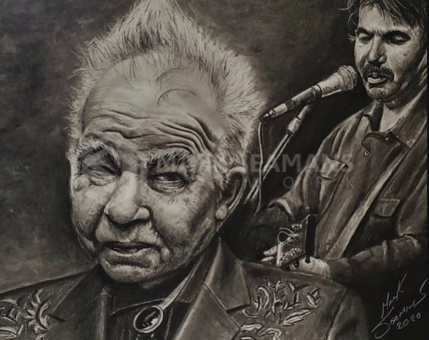 John Prine Charcoal Portrait