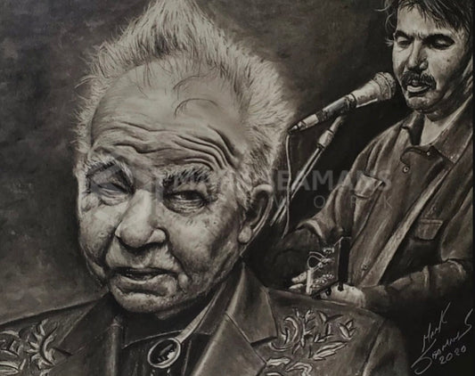 John Prine Charcoal Portrait