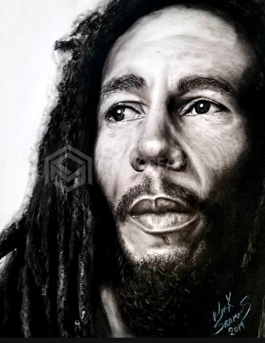 Bob Marley Charcoal Portrait