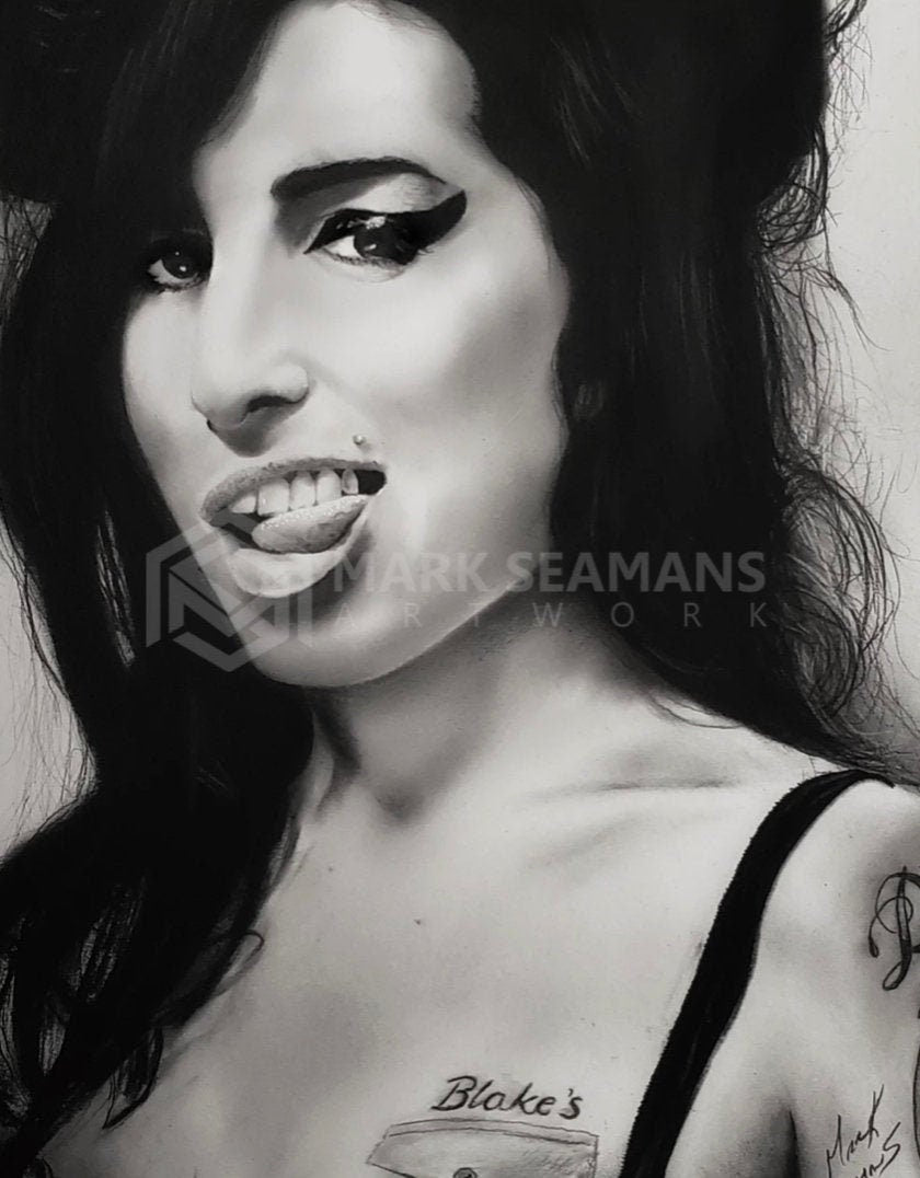 Amy Winehouse Charcoal Portrait