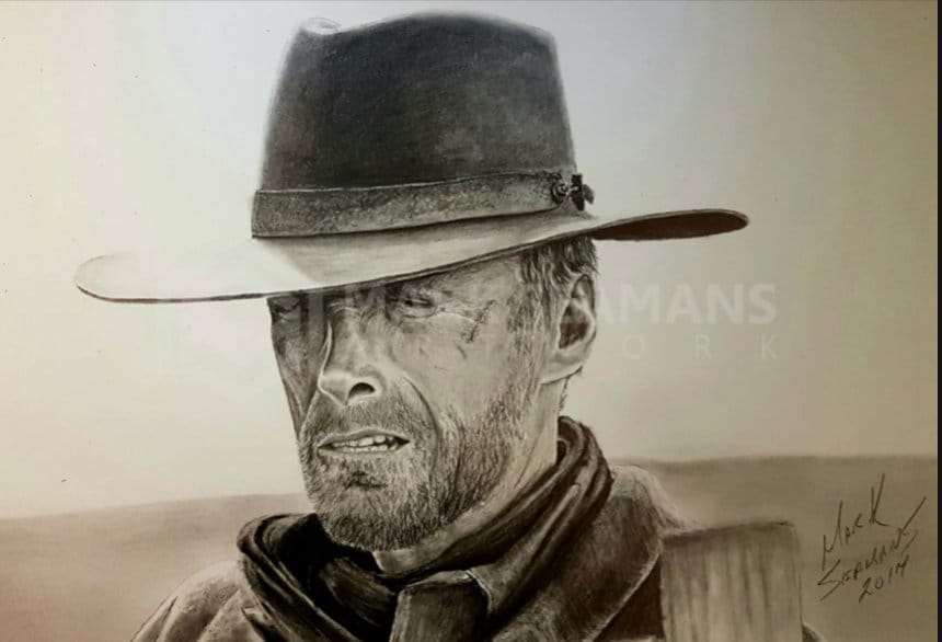 Clint Eastwood Charcoal Portrait