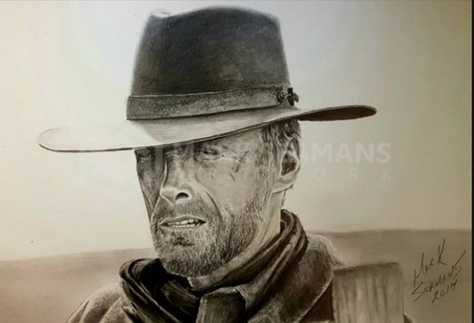 Clint Eastwood Charcoal Portrait