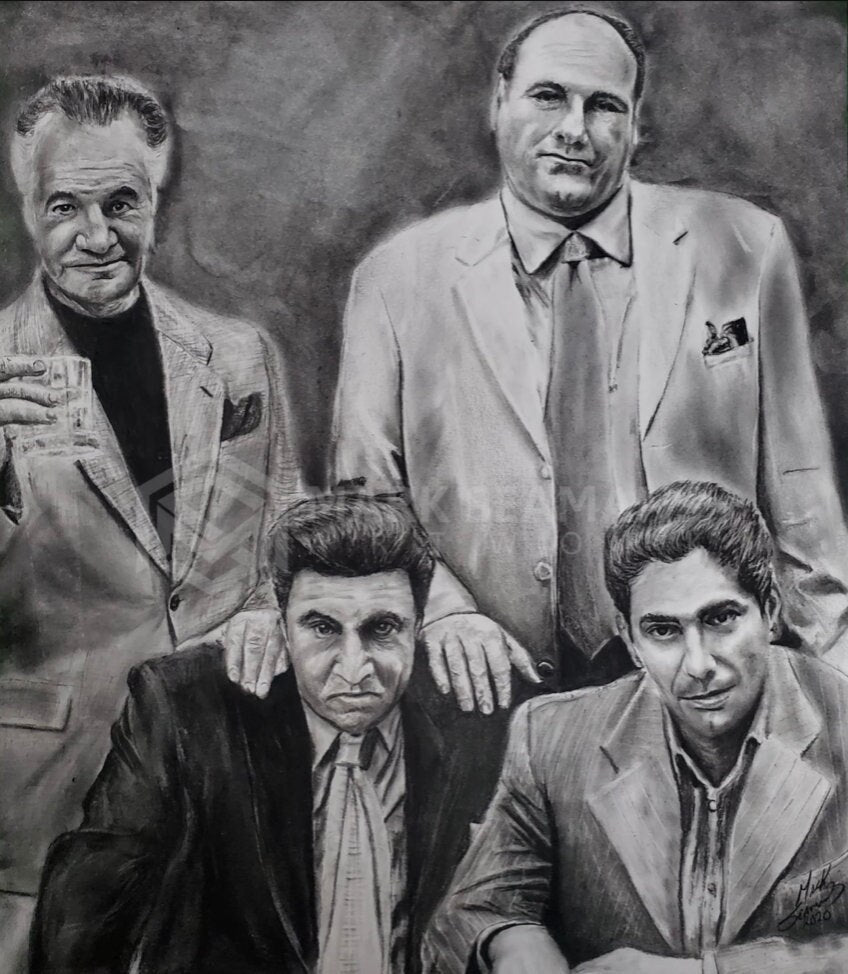 Sopranos Charcoal Portrait