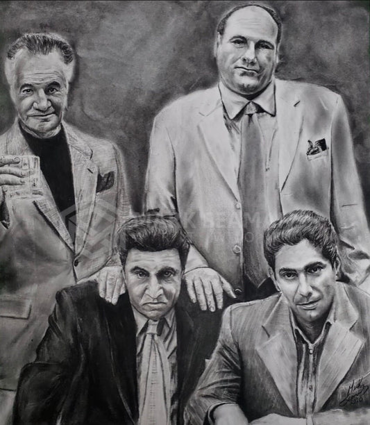 Sopranos Charcoal Portrait