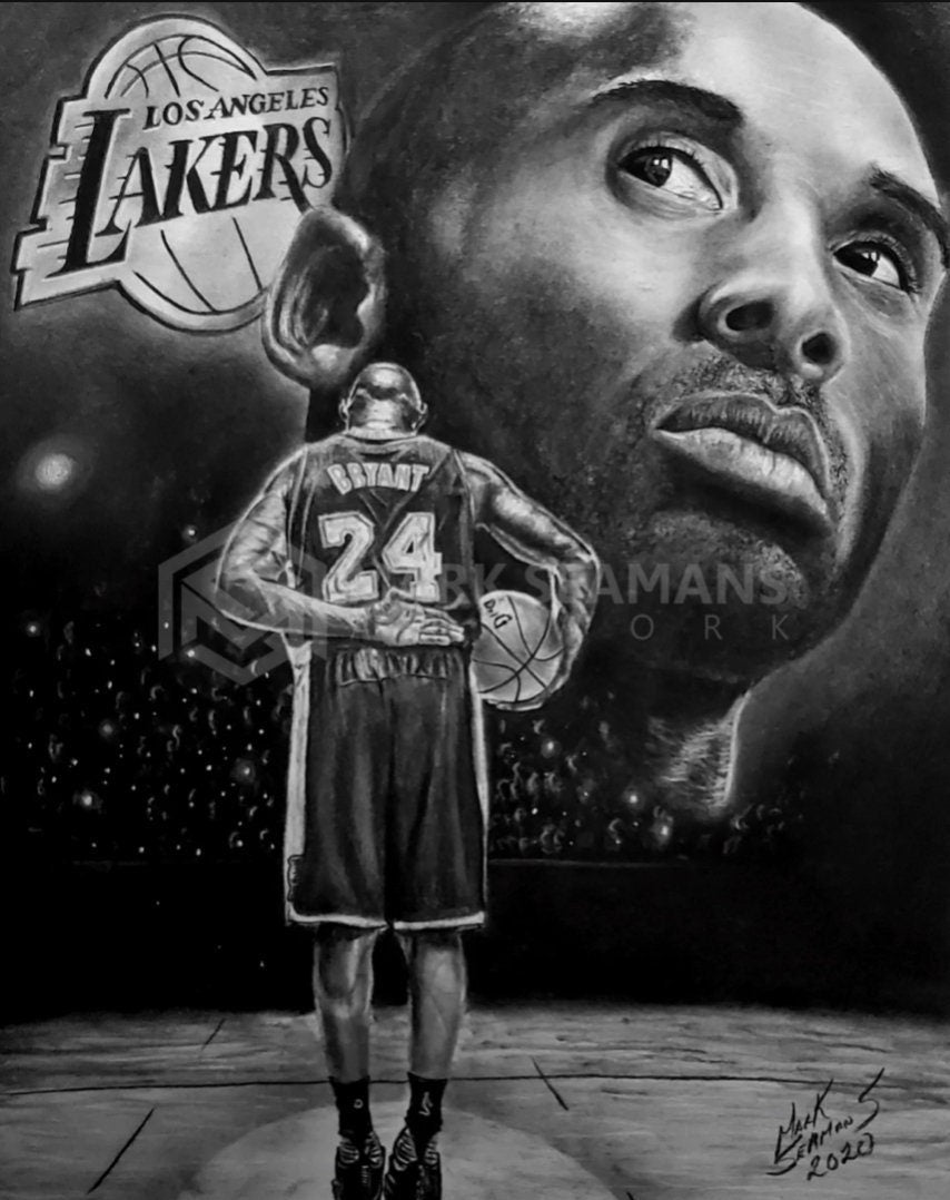 Kobe Bryant Charcoal Portrait