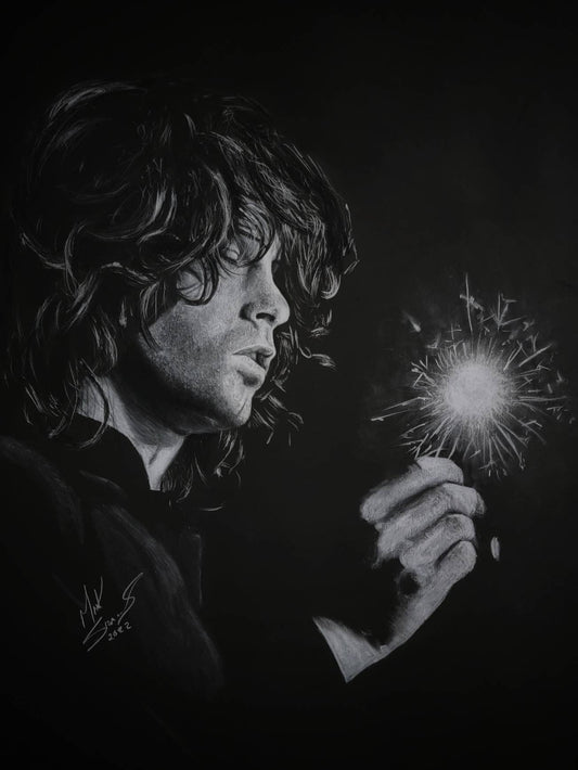 Jim Morrison in White Charcoal